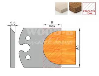 Zákazkový profilový nôž FLURY; 50x42x5,5; B24,5; HS