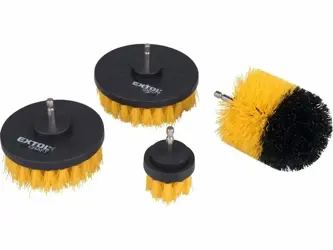 Kefy čistiace so 1/4" stopkou do vŕtačky; 4ks,