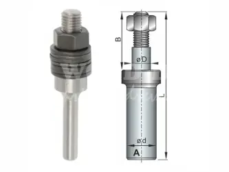 Upínací tŕň pre kotúčové frézy; D8,0; B25,4; L60,3; stopka 6