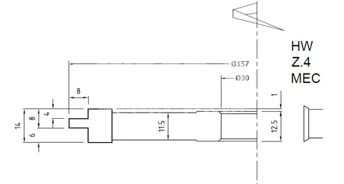 Tvarová fréza na zárubňové tesnenie 5061.1; D157; d30; Z4