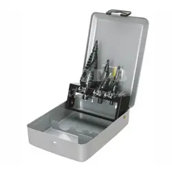 Sada stupňových vrtákov 4-12; 4-20; 4-32 do plechu, špirálová drážka