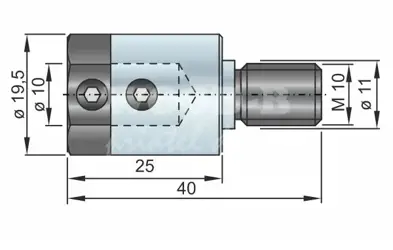Redukcia D3=10; D2=19,5; M10/11; L=41; ľavá; pre kolíkovačky a CNC stroje