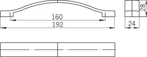 Úchytka 1750-193 YN21; niklová / rozteč 160