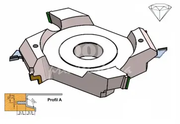 DIA fréza na AL úchytky - profil A; D163,8; B24; d30; Z2+2+2