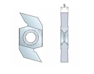 Drážkovací element - dvojbritý; HW; 34x16x5; universal