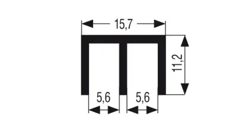 Horný vodiaci profil pre sklo P17/A/01 2bm