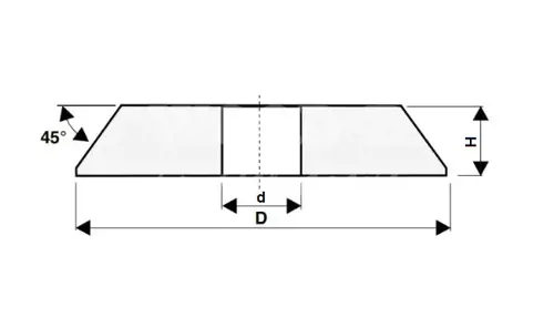 Brúsny kotúč jednostranne skosený; D250; H10; d32