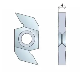 Drážkovací element - dvojbritý; HW; 34x16x4; universal